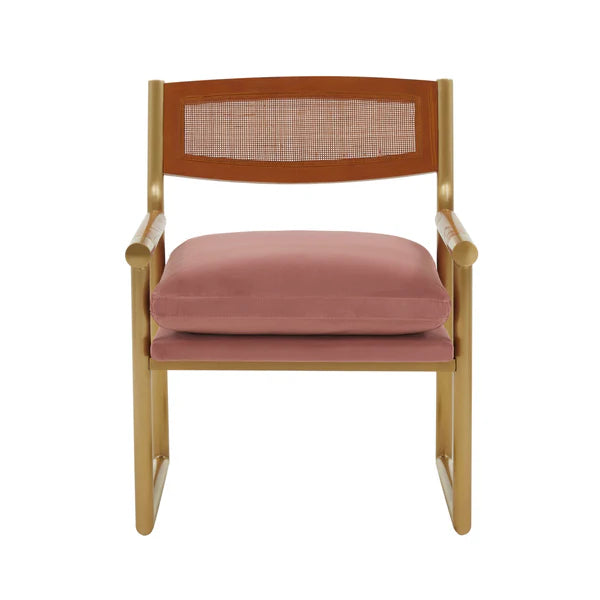 Harlow Rattan Velvet Chair
