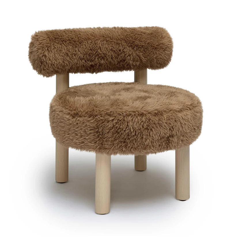 Carmel Natural Vegan Shearling Accent Chair