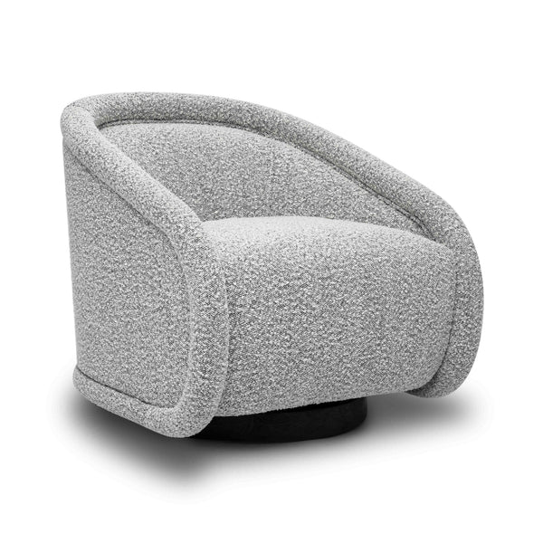 Rory Chocolate Brown Boucle Swivel Chair