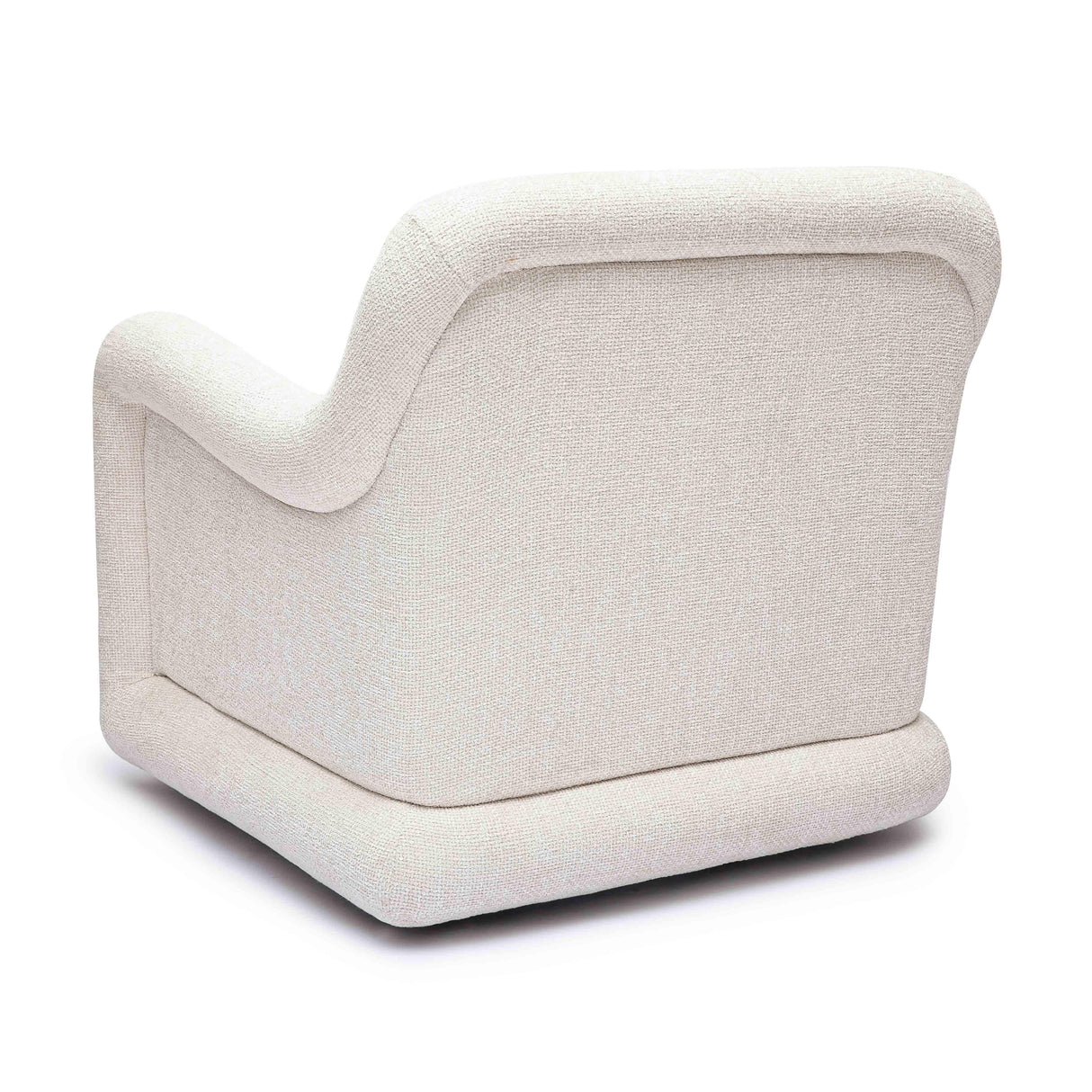 Charli Cream Basketweave Chenille Swivel Chair