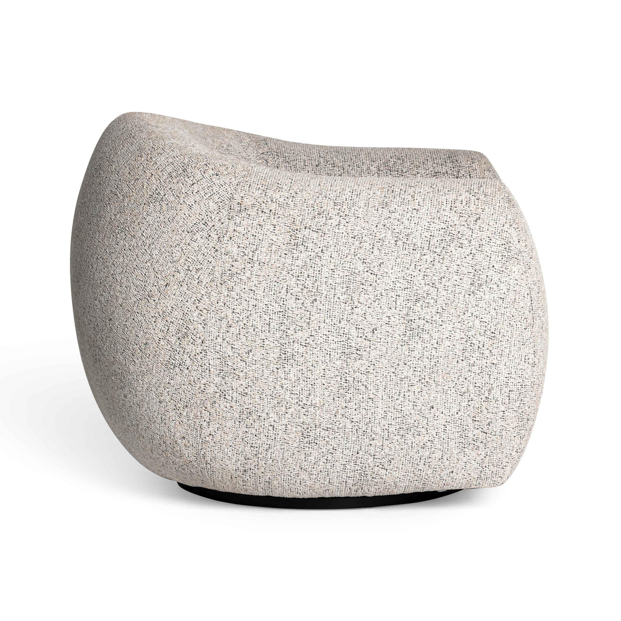 Judy Black and White Woven Fabric Swivel Chair