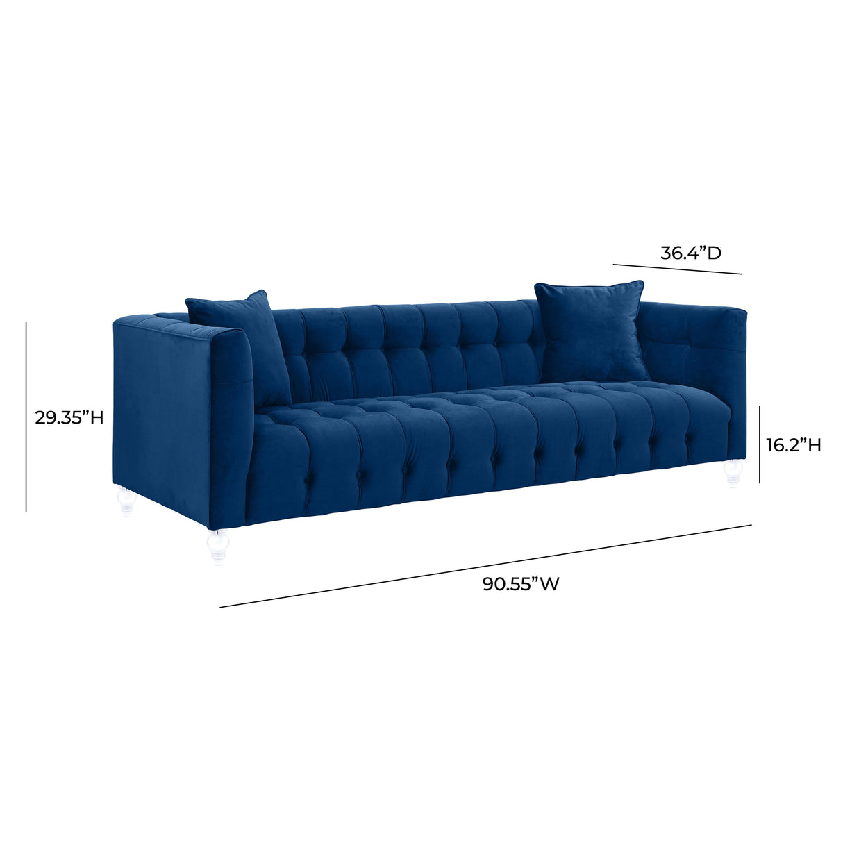 Bea 90.6" Velvet Tufted Sofa