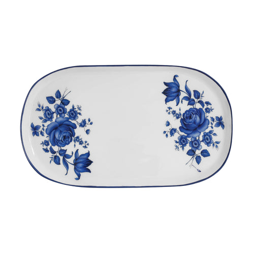 Cottage China Blue & White Serving Tray