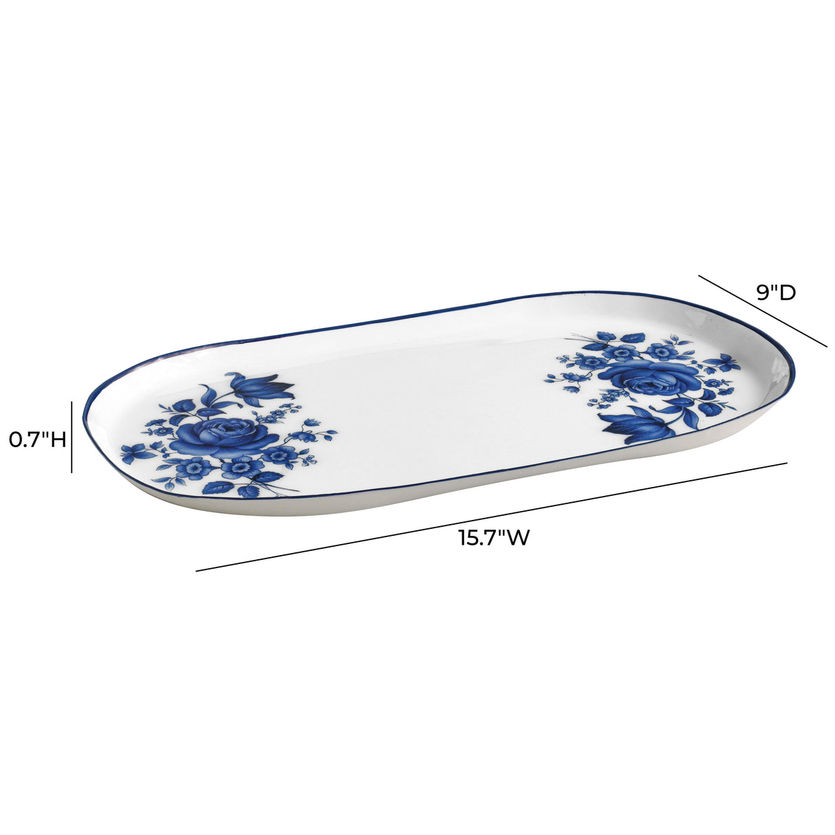 Cottage China Blue & White Serving Tray