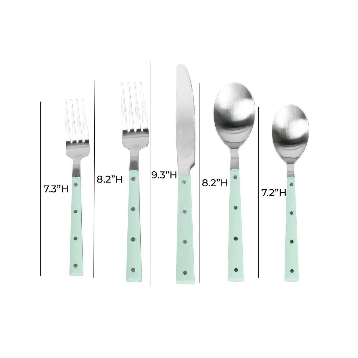 Soline Stainless Steel Flatware - Set of 5 Pieces - Service for 1