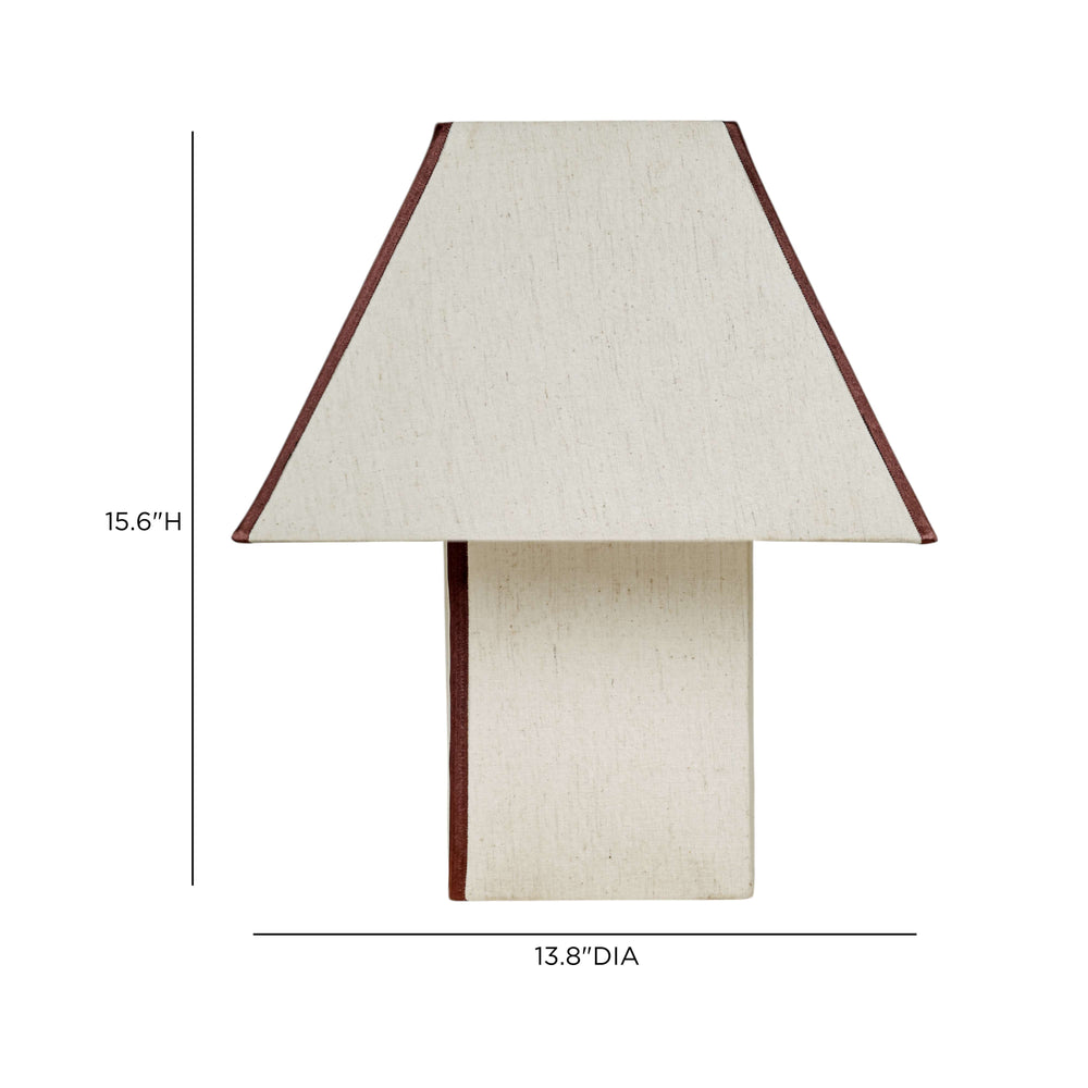 Josephine Pyramid Table Lamp with Contrast Piping - Wabi Sabi & Ambient Accent Lighting dimensions