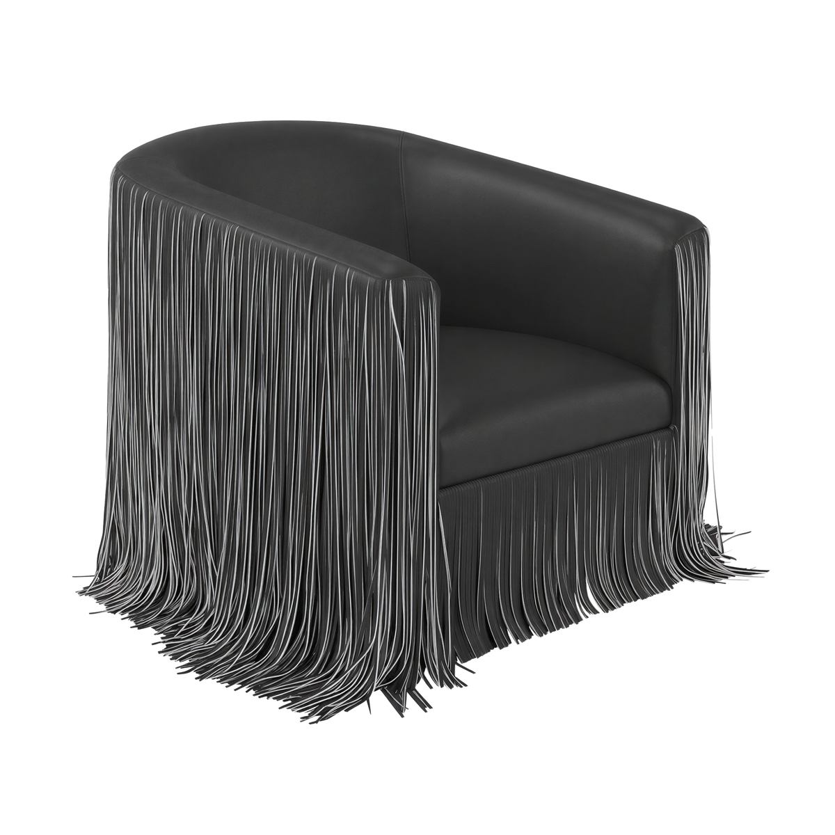 Shag Me Performance Vegan Leather Swivel Accent Chair - View 15