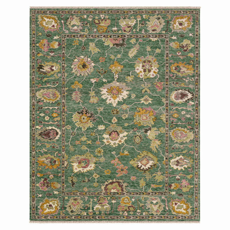 Karastan Percival Tristan Teal Area Rug - Hand Knotted Wool, Made in India