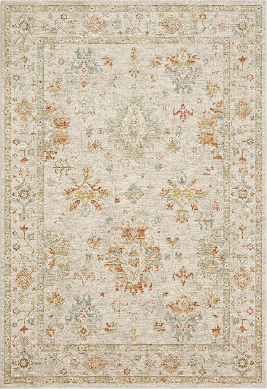 Karastan Adalia Tunceli Cream Traditional Area Rug - Machine Woven Polyester, Made in Turkey