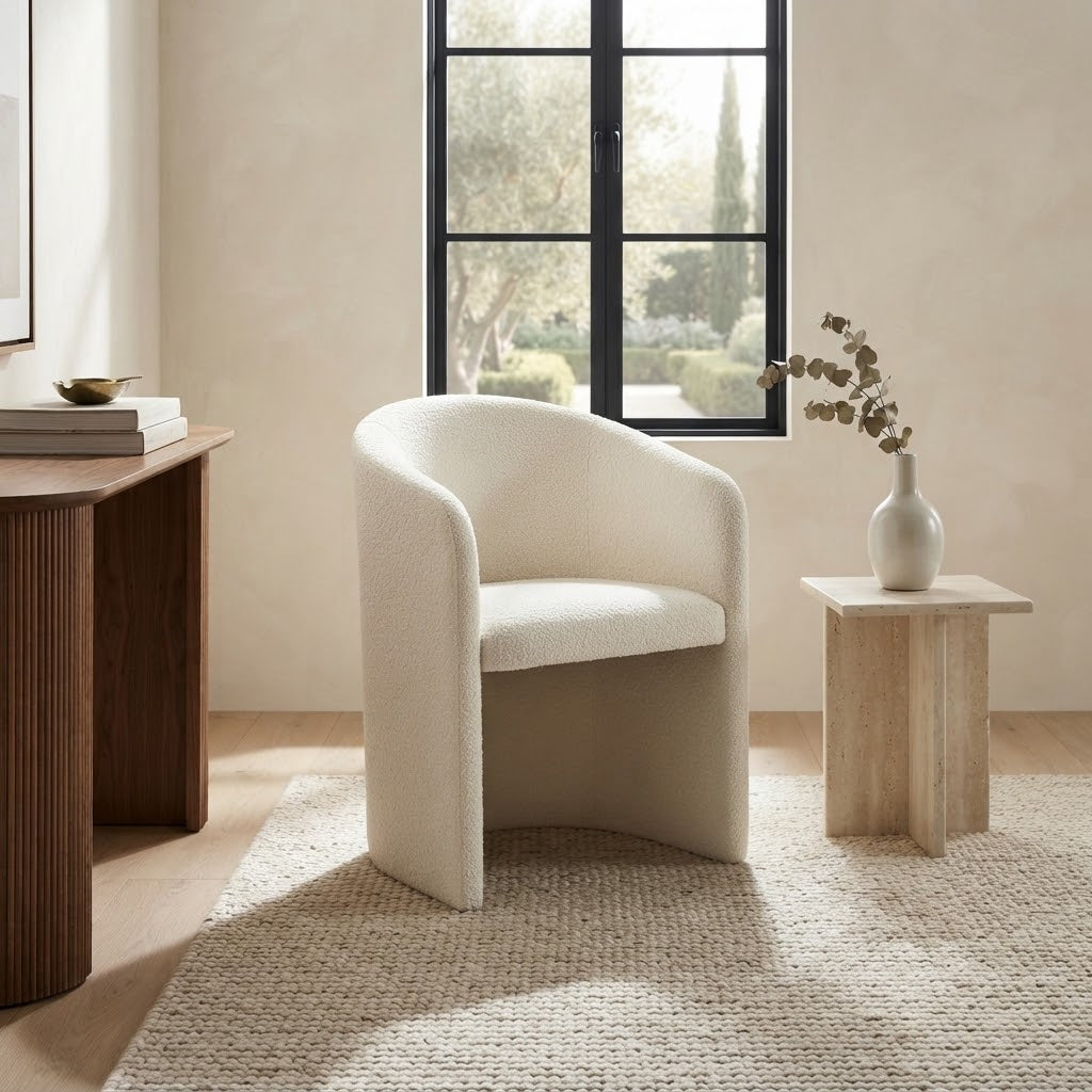 Seraphina Performance Velvet Dining Chair - Organic Modern & Sculptural Dining Seating