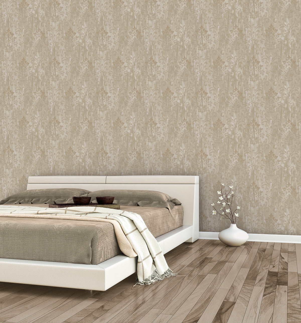 Galerie Metallic FX Modern Metallic Damask Wallpaper