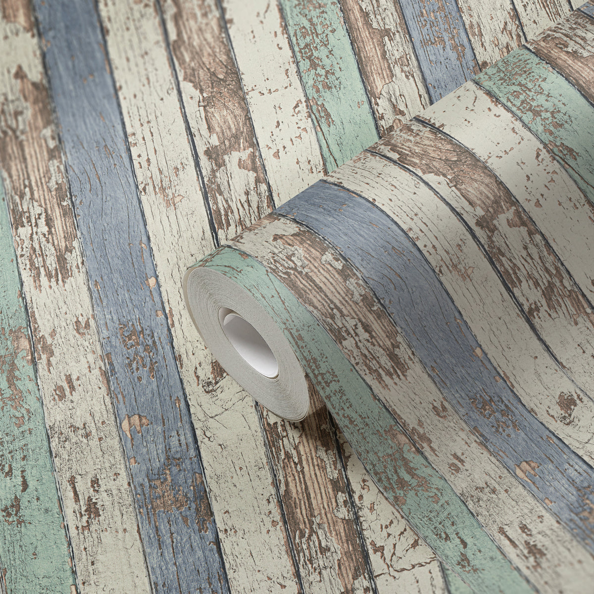 Galerie The Woods and Wicker Narrow Wood Stripe Effect Motif Wallpaper