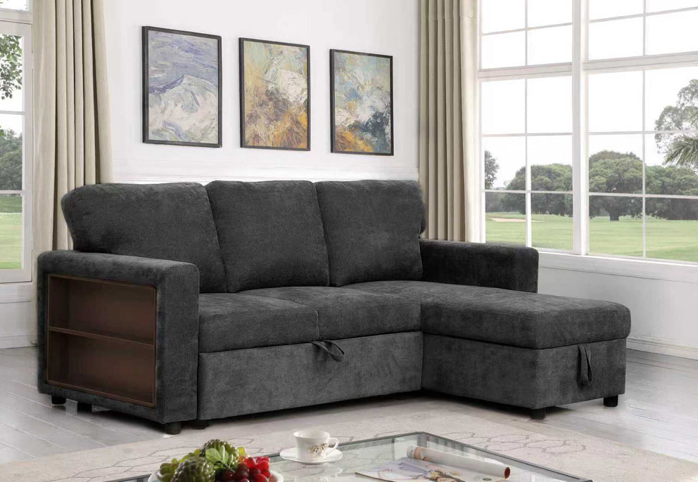 Modern L-Shaped Sectional Sofa with Storage Chaise Ottoman