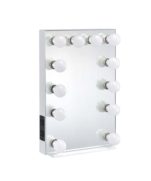 Asa Hollywood Vanity Mirror - Freestanding Lighted Frame in White