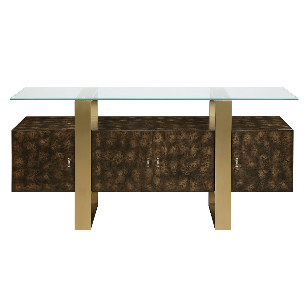Mabyn Glass-Top Console Cabinet