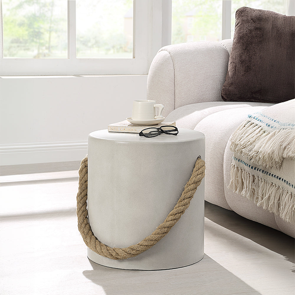 Gene Faux Concrete Accent Table