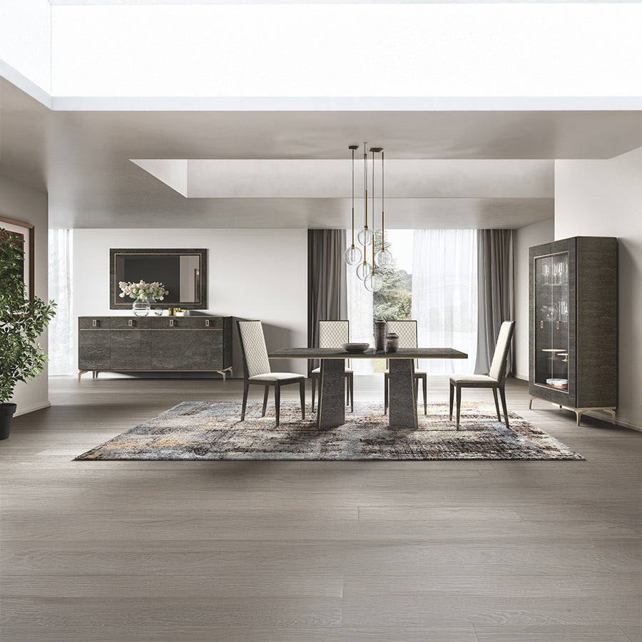 Venezia Accent Mirror - Wide Frame in Gray Oak High Gloss | Made in Italy