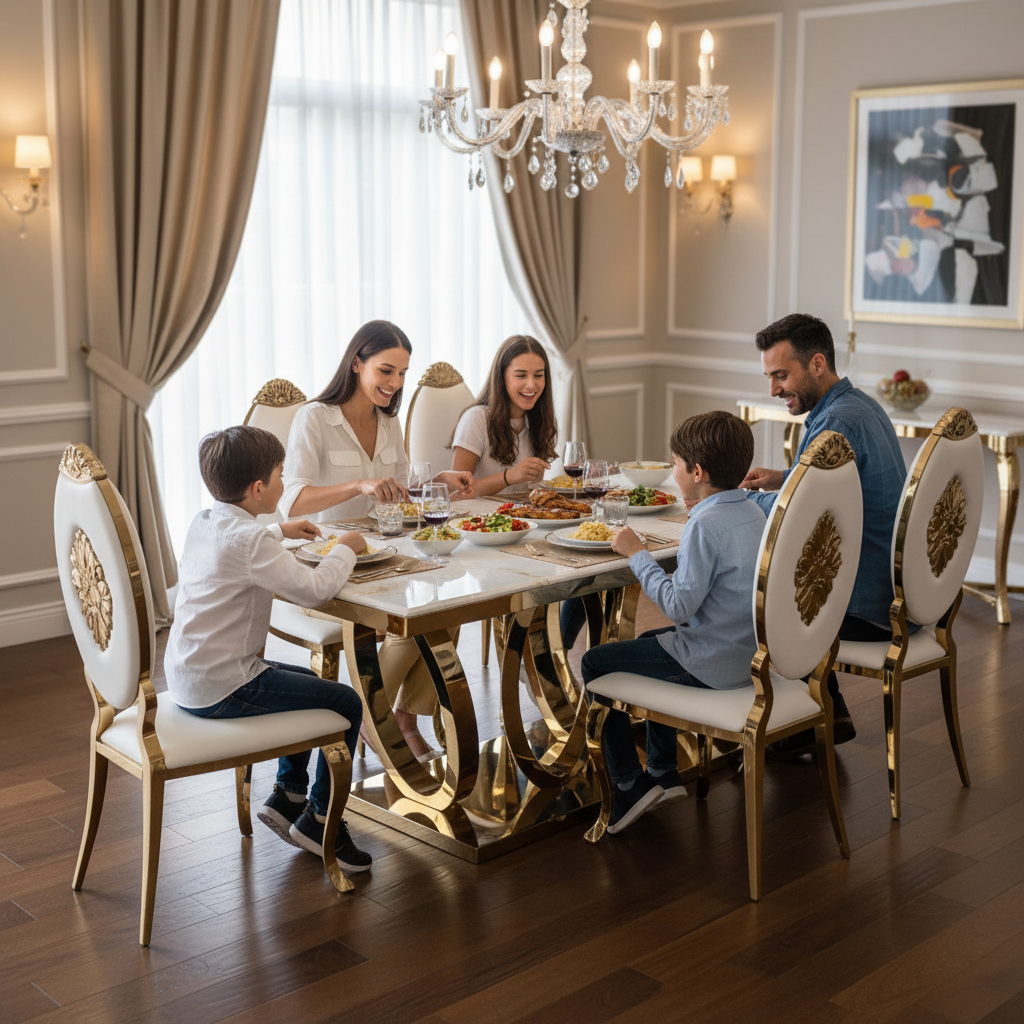 Tamara Marble Dining Set with 6 Chairs