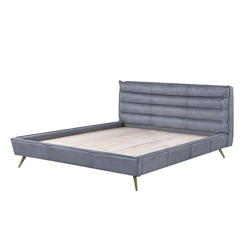 Doris Top Grain Leather Upholstered Bed