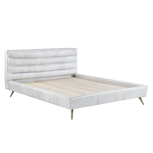 Doris Top Grain Leather Upholstered Bed