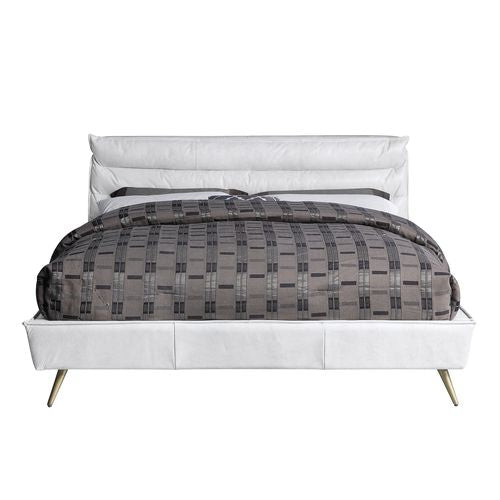 Doris Top Grain Leather Upholstered Bed