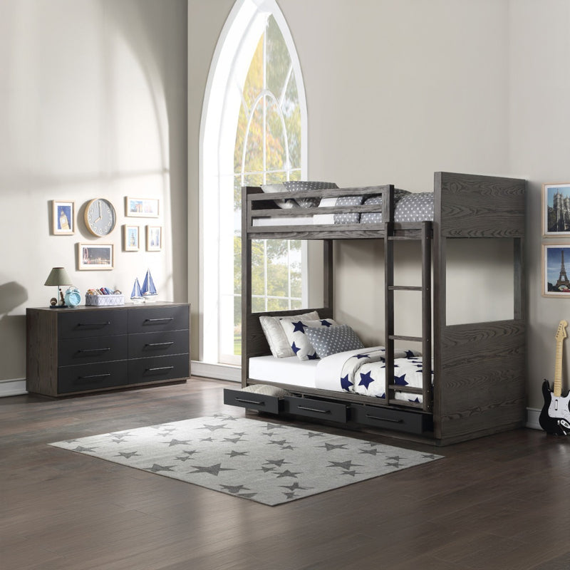 Estevon 6-Drawer Dresser - Dovetail Drawers in Gray Oak