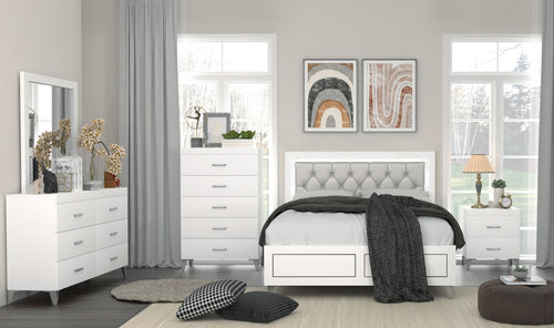Casilda Square Mirror - Clean Modern Frame in White
