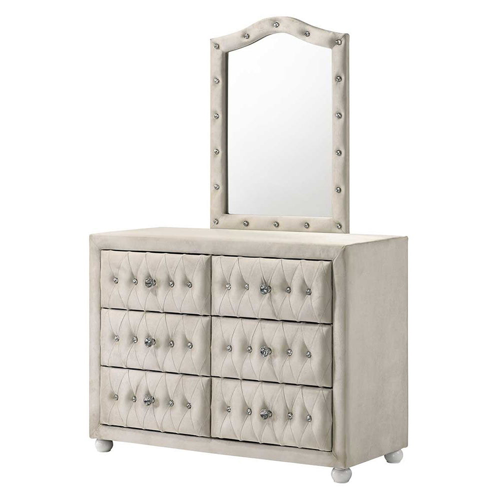 Reggie Tufted Upholstered Mirror