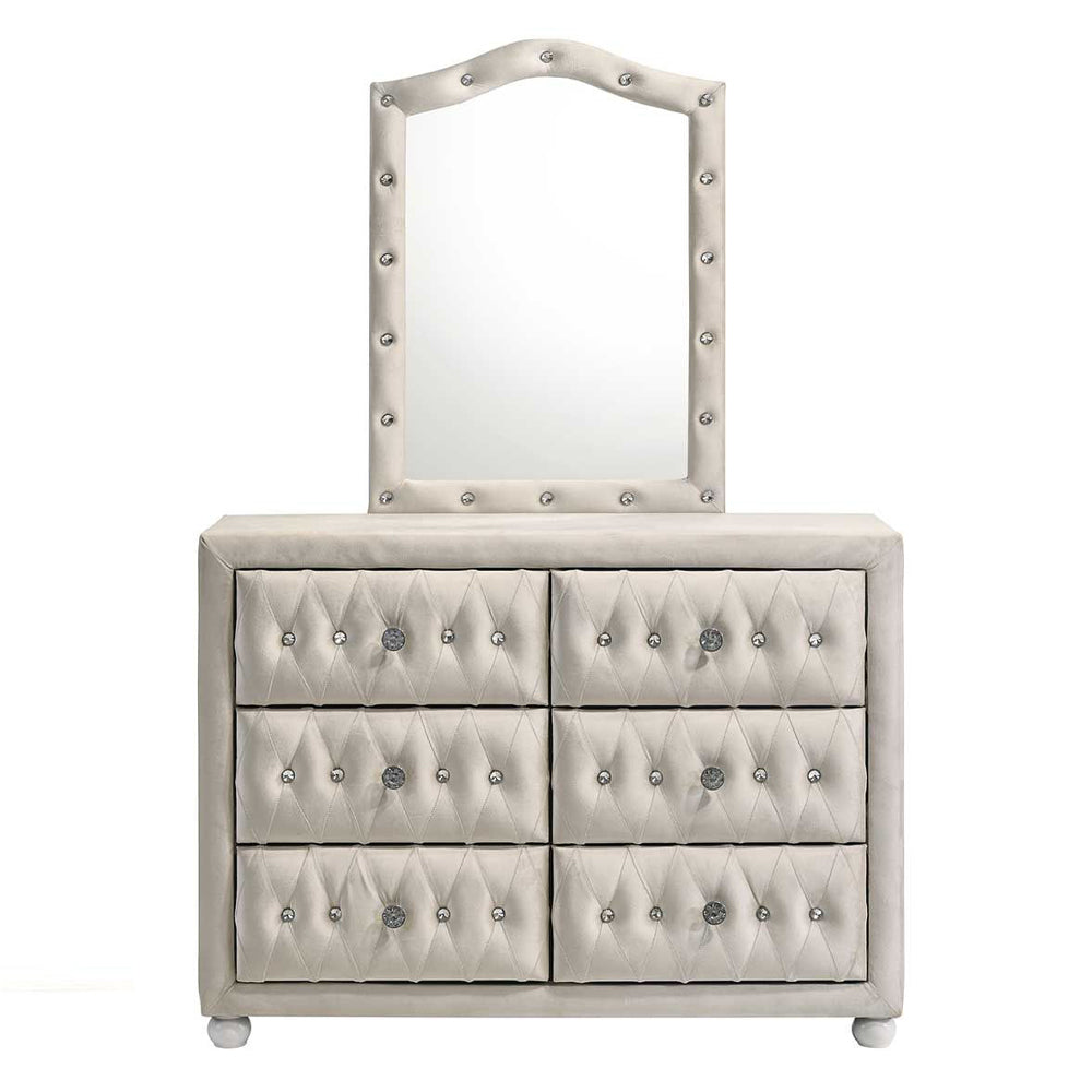 Reggie Tufted Upholstered Mirror