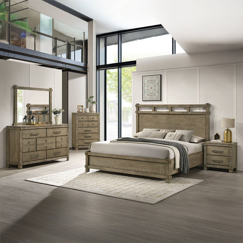 Colton Wood-Framed Dresser Mirror - Rustic-Modern Antique White Oak