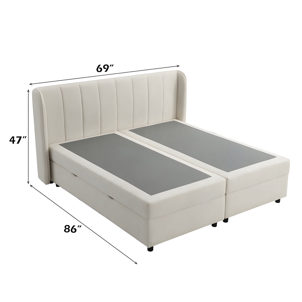 Adonia Queen Bed w/Storage Local Delivery (NY & NJ Only) dimensions
