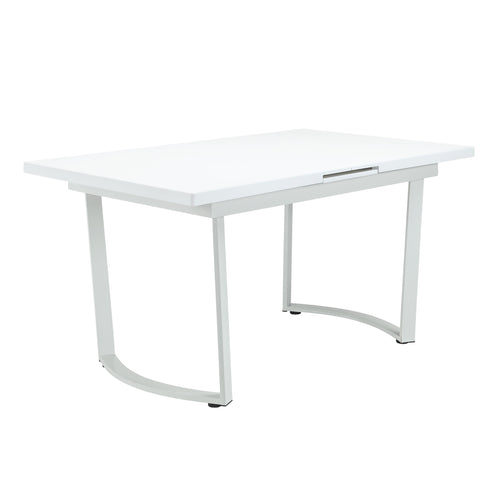 Palton Extendable Dining Table - Metal Legs in High Gloss White