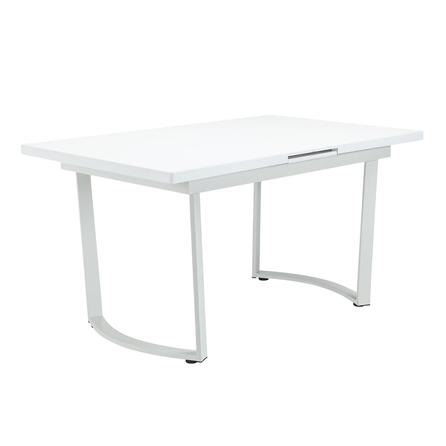 Palton Extendable Dining Table - Metal Legs in High Gloss White