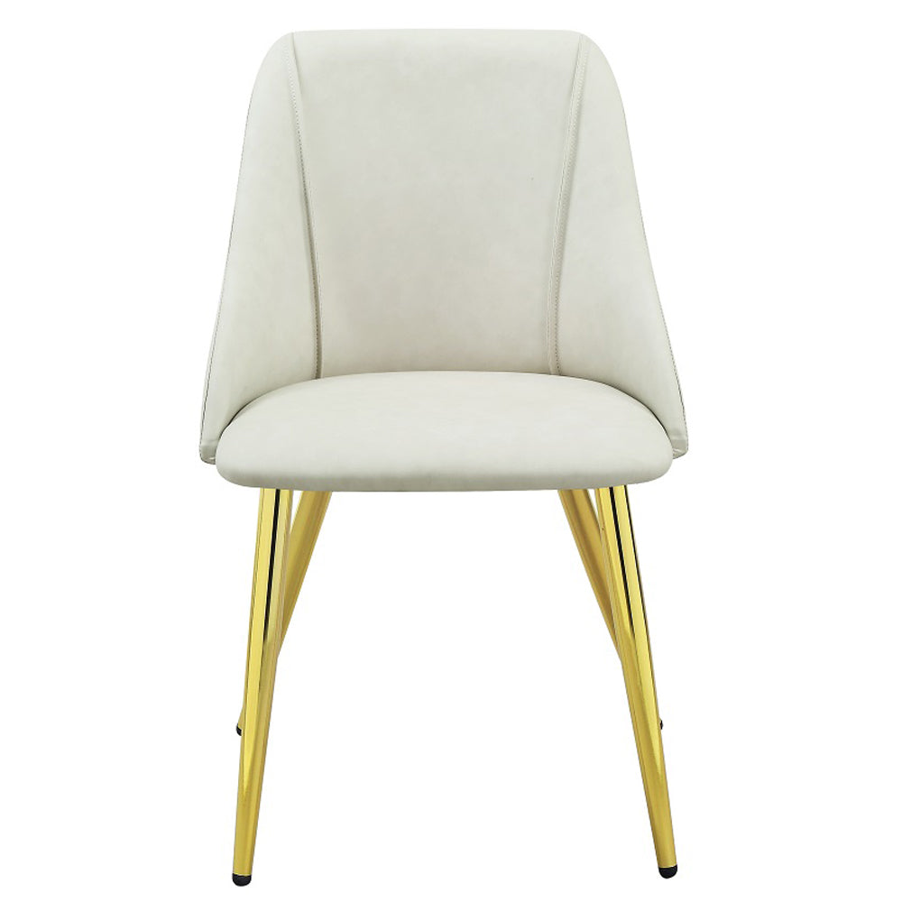 Gaines High Gloss Pedestal Dining Table & Side Chairs