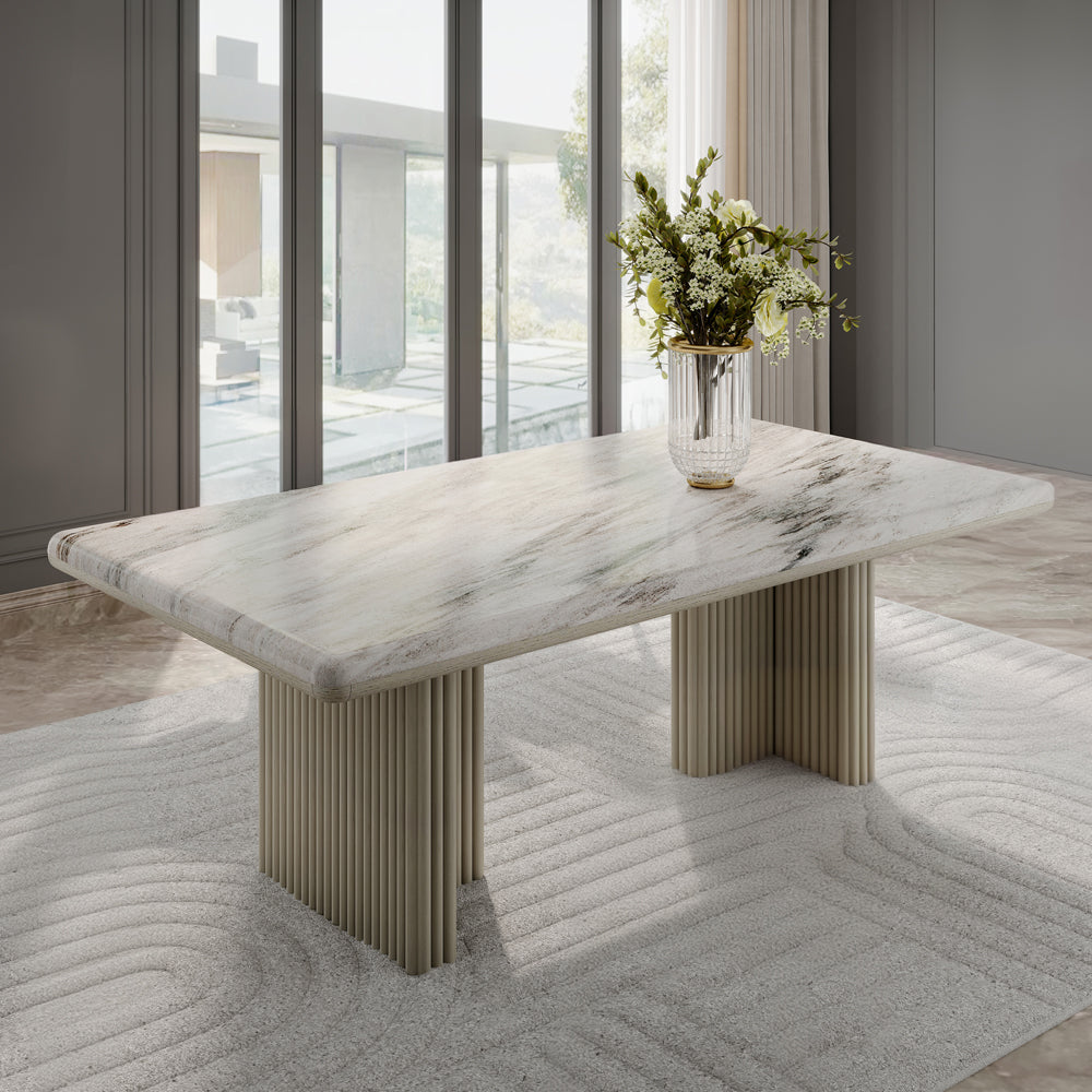 Charity Marble Top Dining Table & Arm Chairs