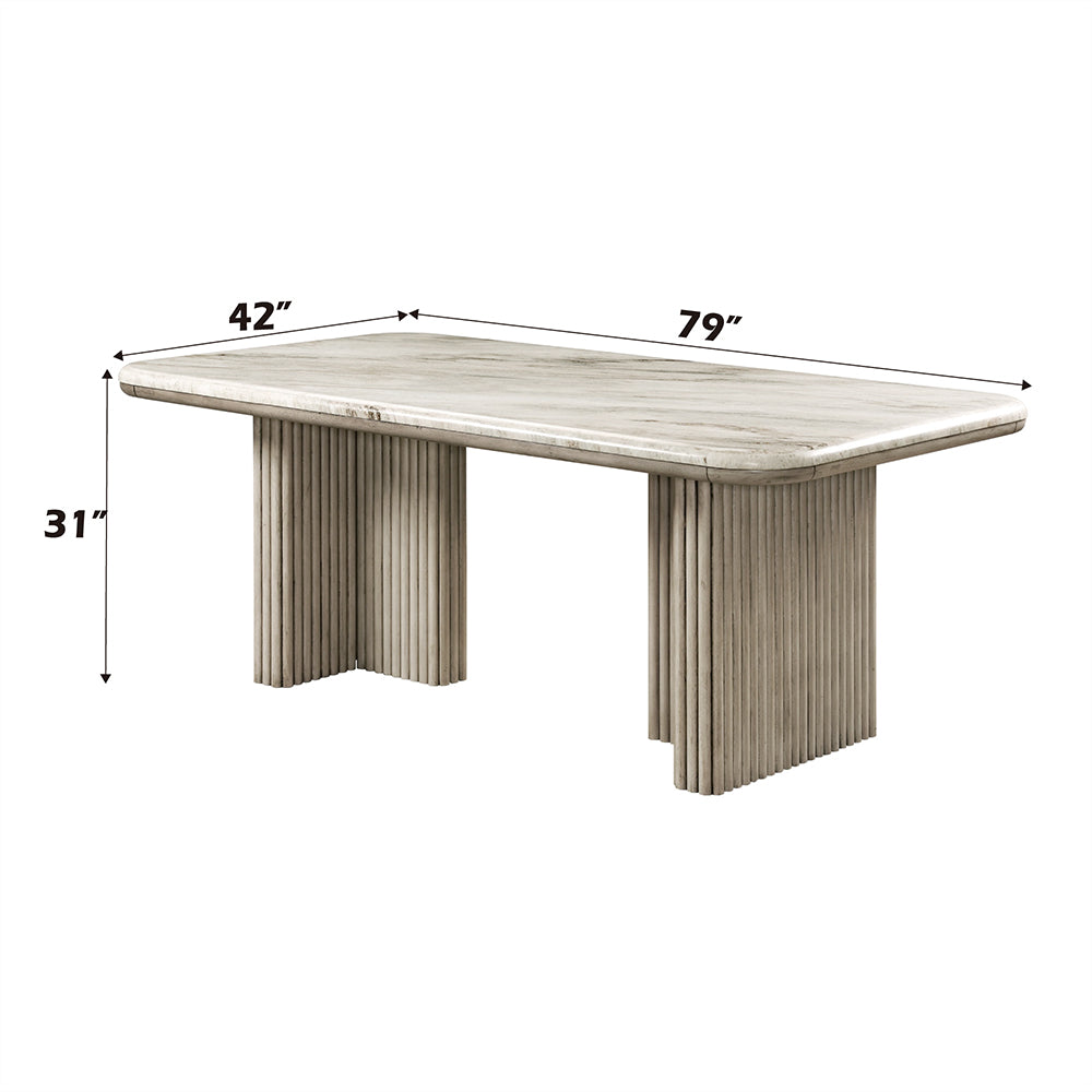 Charity Marble Top Dining Table & Arm Chairs