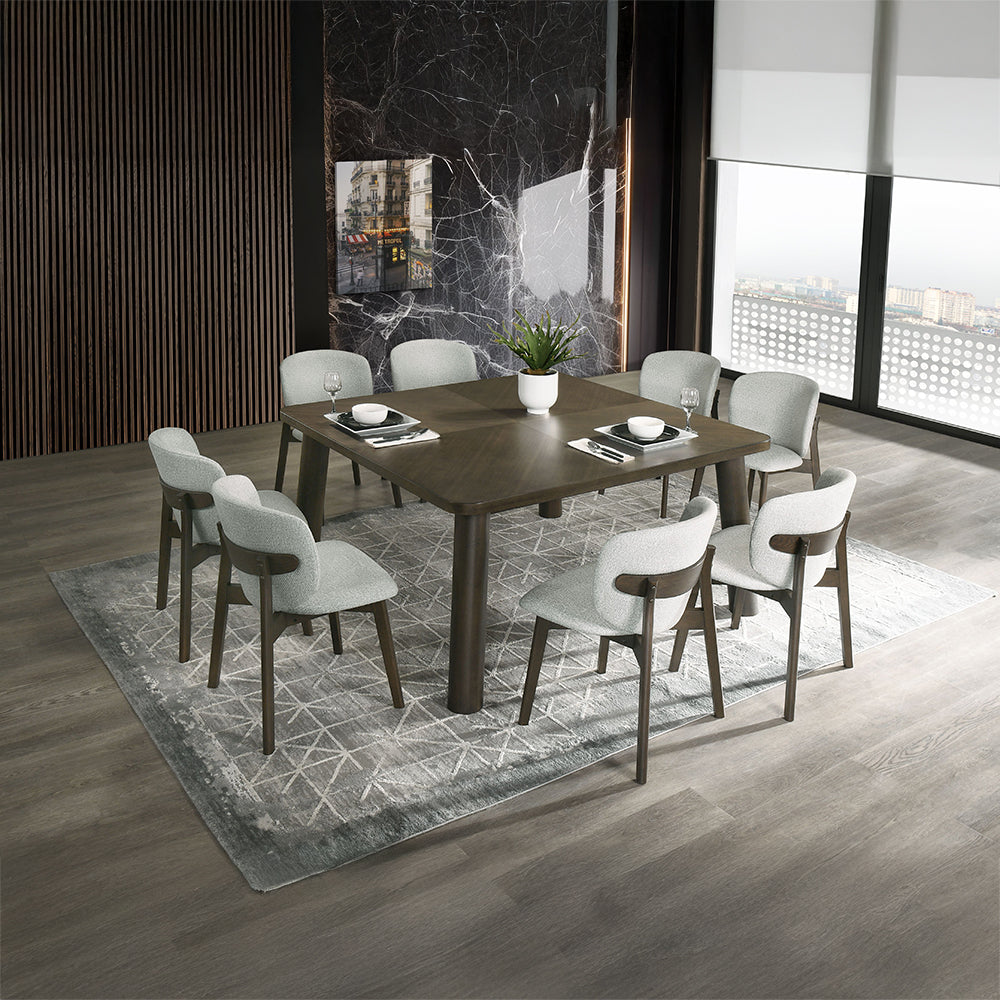 Mallin Square Dining Table & Chenille Side Chairs