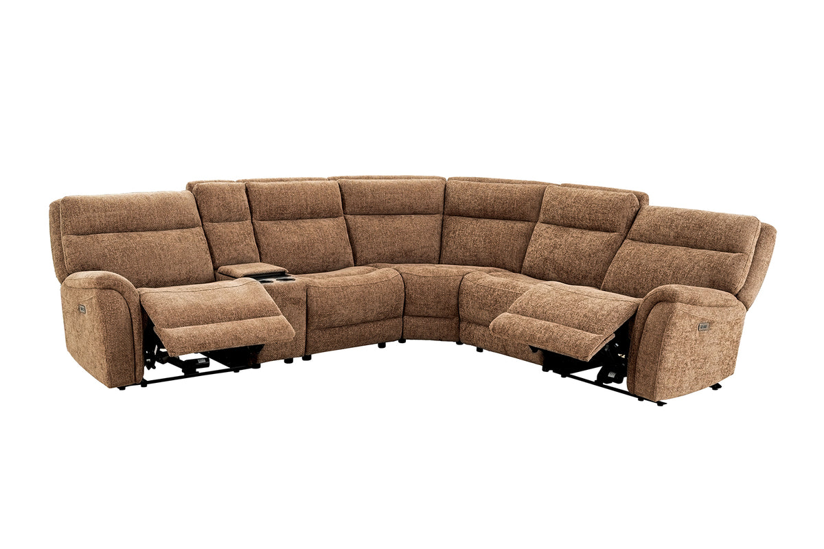 Mattheus Oversized Power Reclining Sectional - USB, Cup Holders & Cooler Console