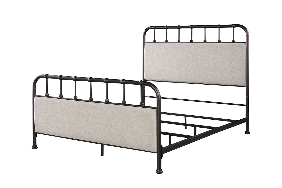 Passini Industrial Upholstered Metal Bed – view 2