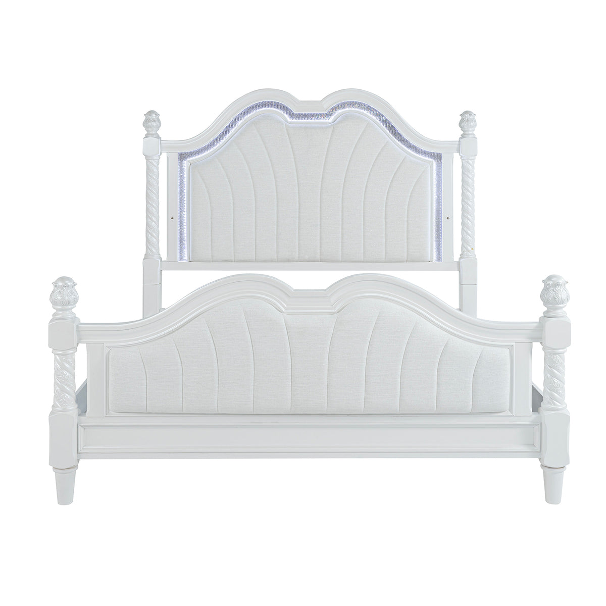 Swindon Glam Bed & Bedroom Set with LED Lighting โ view 7
