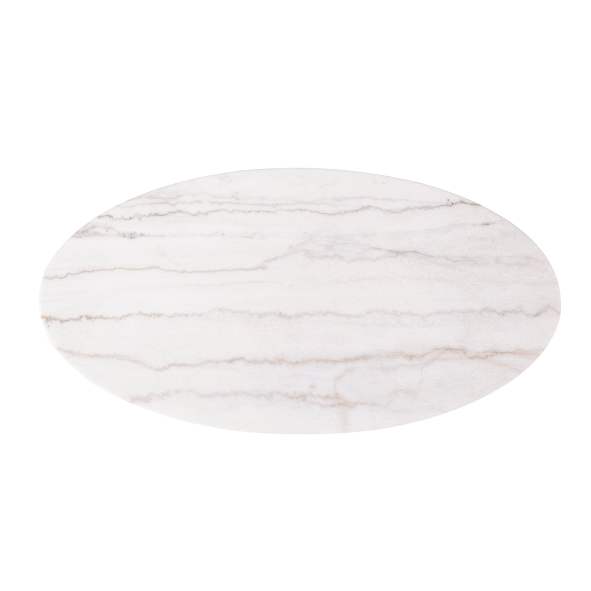 Virden Genuine Marble Cocktail & End Tables - Reeded Plinth Base with Gold Accents