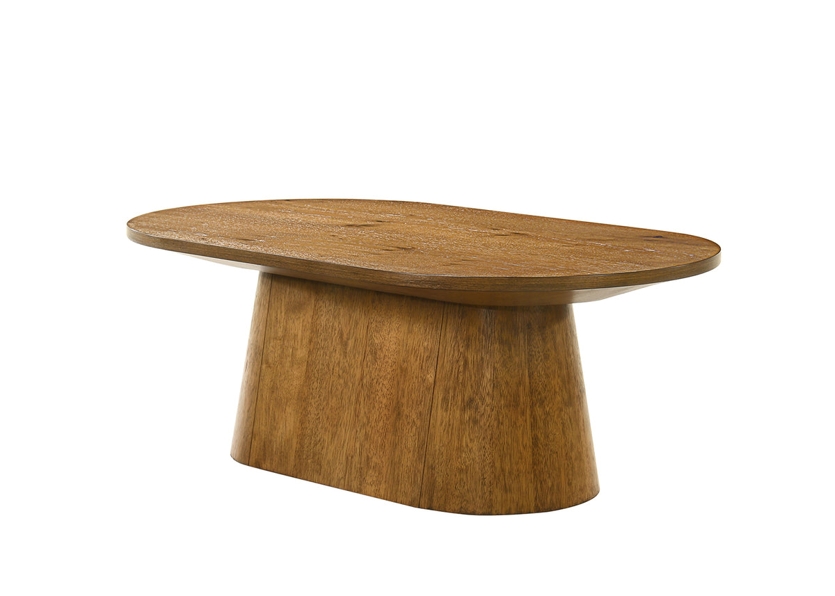 Halewood Contemporary Pedestal Coffee & End Tables - Cone-Shaped Base in Black, Oak or Walnut