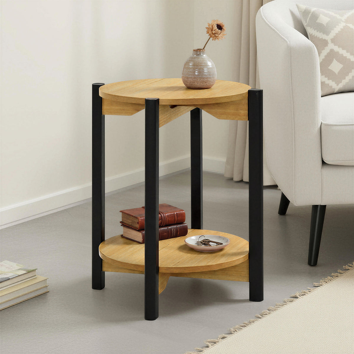 Hyde Transitional Coffee & End Tables - Round End Table