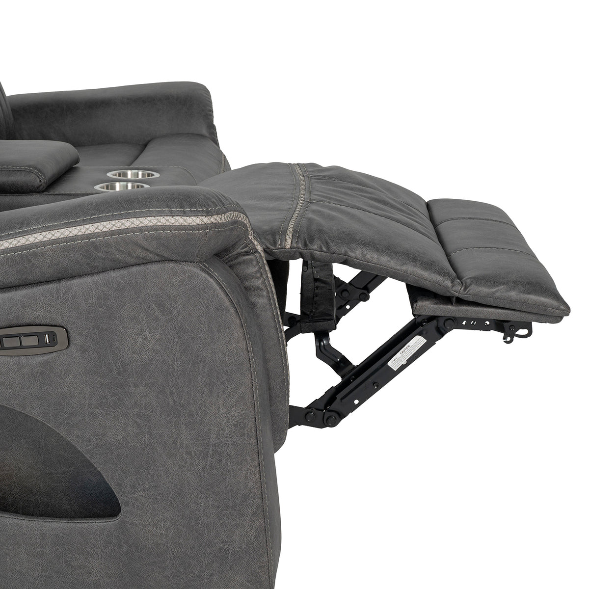Arturus Transitional Power Reclining Sofa, Loveseat & Recliner - LED Lights & Storage Console