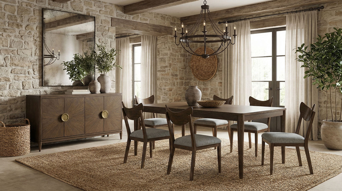 Clarksburg Mid-Century Modern Dining Collection - 84" Dining Table Only