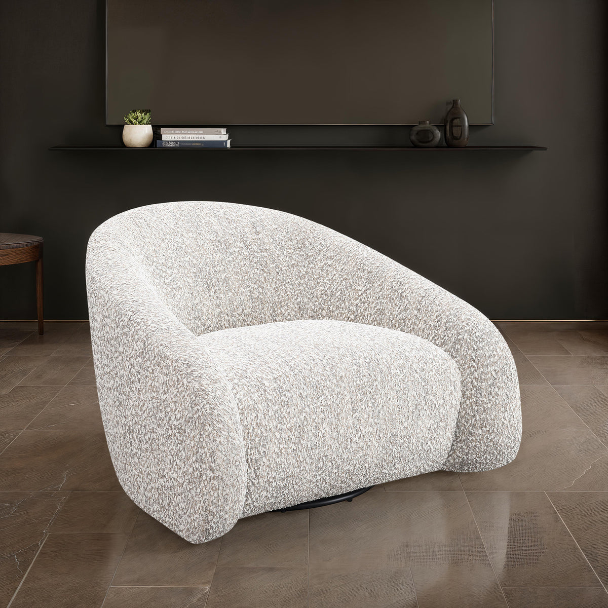 Kyria 360-Degree Swivel Accent Chair - Light Brown