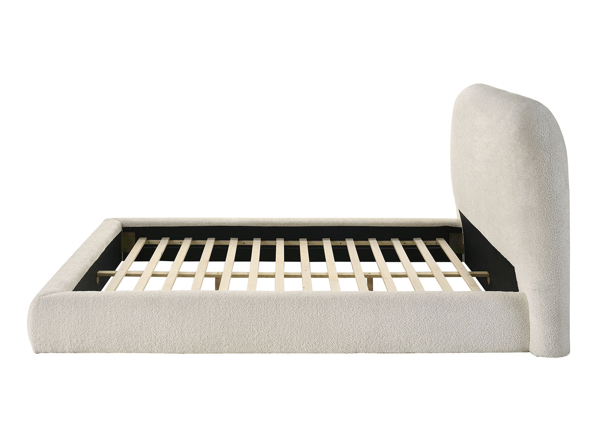 Whitnash Contemporary Round-Profile Upholstered Platform Bed – view 4
