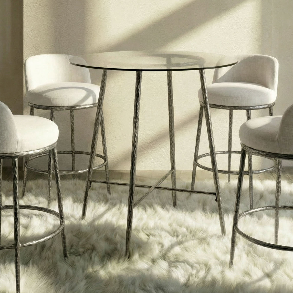Rilva Glass Counter Height Table & Stools - Counter Table Only (36")