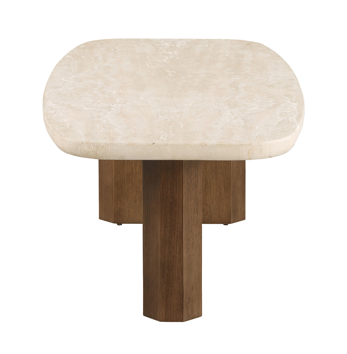 Florian Organic-Shape Travertine Coffee & End Table โ view 5