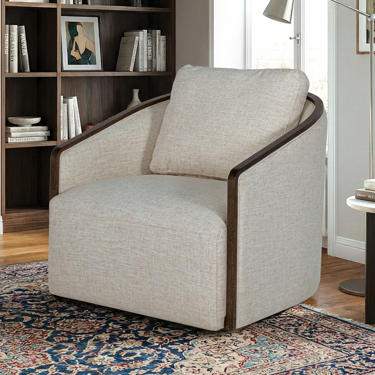 Zebina Swivel Bucket Accent Chair โ view 3